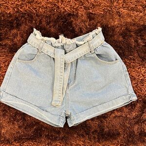 SHEIN?? Denim Belted Shorts-Womens sz L